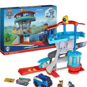 Paw Patrol Lookout Tower Playset with Toy Car Launcher & 2 Chase Action Figures